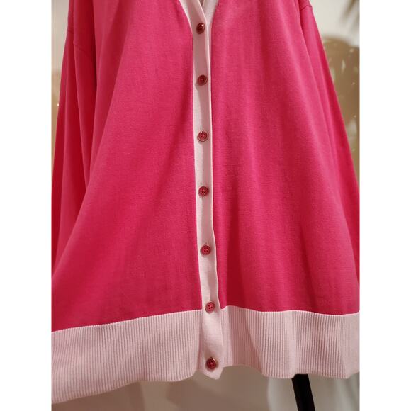 Talbots NWOT Womens Button Cardigan Sweater Size XL Pink Preppy Old Money Office - Picture 5 of 10